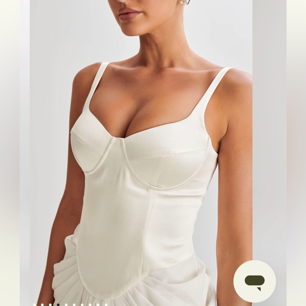 Meshki Leila Satin Corset Dress - Ivory - Picture 2 of 7